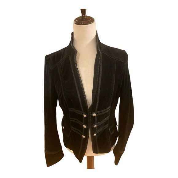 WHBM Velvet Black Military Cavalry Jacket - Picture 2 of 9